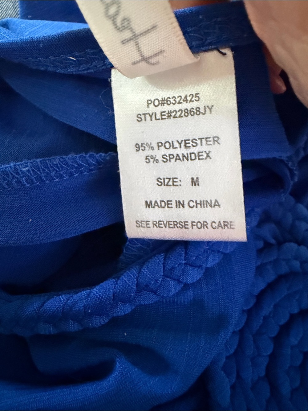 Heart Soul Royal Blue V-Neck Empire Waist Flowy Top Women’s Medium - Picture 6 of 7
